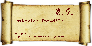 Matkovich István névjegykártya