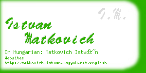 istvan matkovich business card